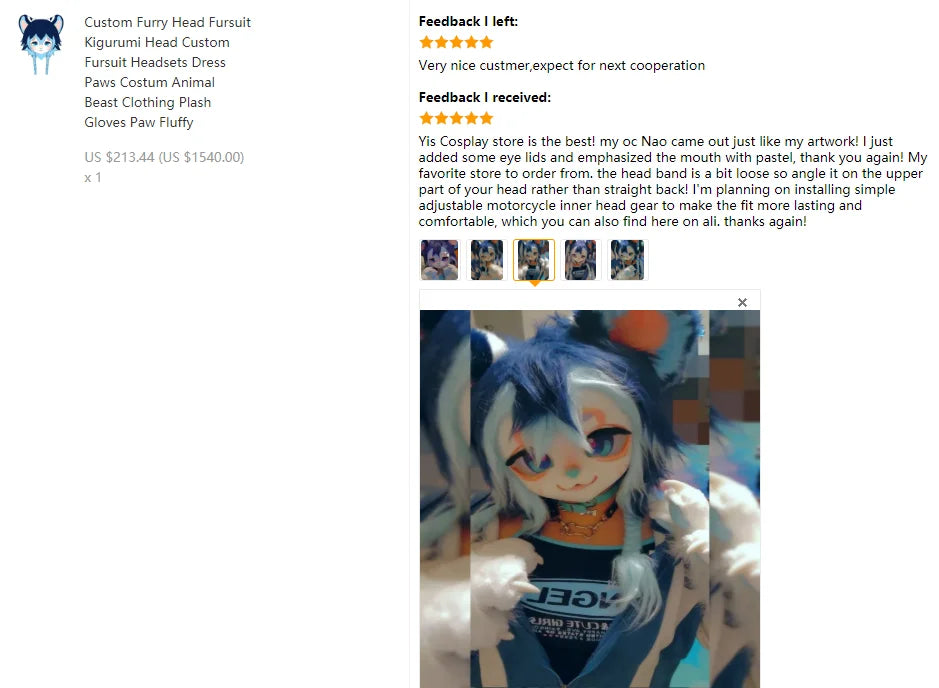 Furry Head Cosplay Kemono Fursuit Handmade Customized Fursuit Kemono Head Role Play Furry Custom Headsets Beast - Big Tim's Magic Emporium
