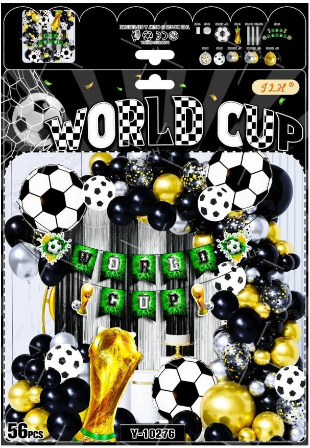 54-piece Football Balloon Arch Set: Aluminum Film Sports-Themed Balloons for Kids' Football Decorations