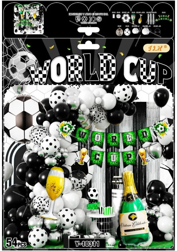 54-piece Football Balloon Arch Set: Aluminum Film Sports-Themed Balloons for Kids' Football Decorations