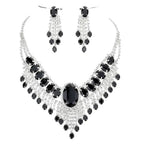 Rhinestone Water Drop Necklace Set