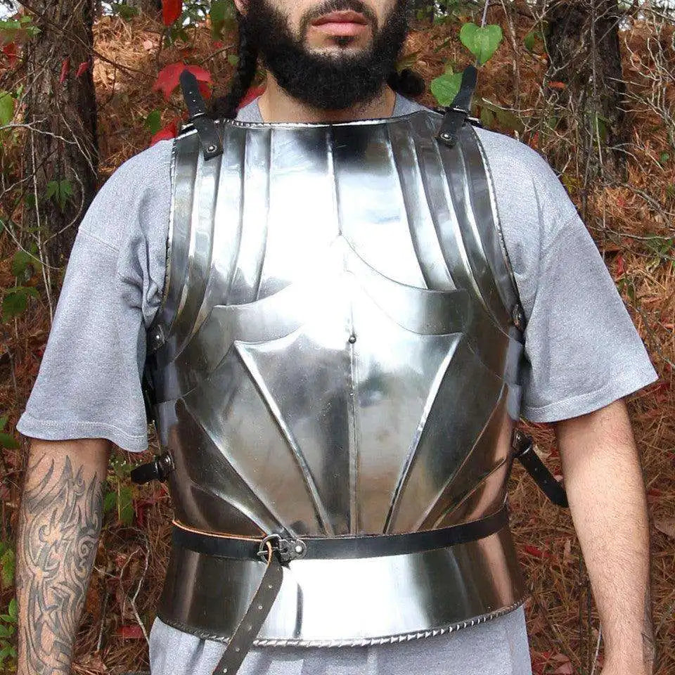 Medieval German Gothic Cuirass Body Armor Set Valor Warrior Steel Chest & Back Plate Antique Style Reenactment Armor for Cosplay