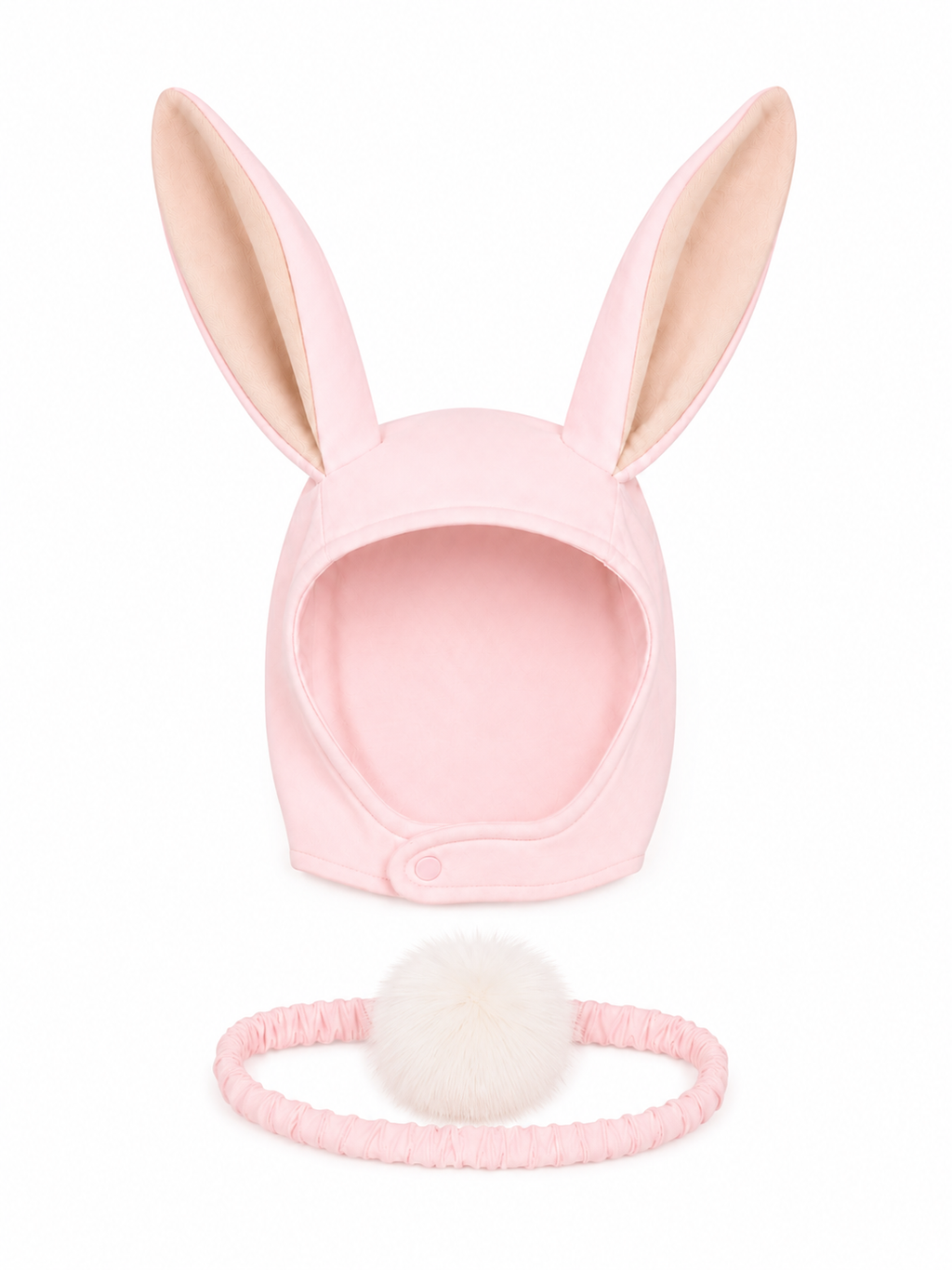 Pink Bunny Bonnet and Bunny Tail Set by Band of the Wild