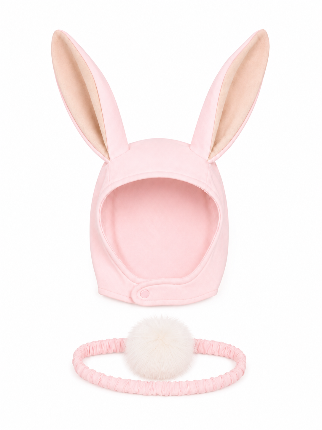 Pink Bunny Bonnet and Bunny Tail Set by Band of the Wild