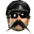 Self Adhesive Black Biker Mustache Facial Hair by HalloweenStore.com