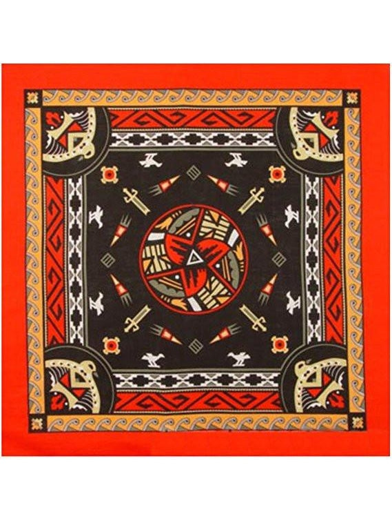 Aztec Bandanas Red W/ Dark Center by Masquerade