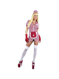 Adult Sexy Double Zip Candy Stripe Nurse Costume by Masquerade