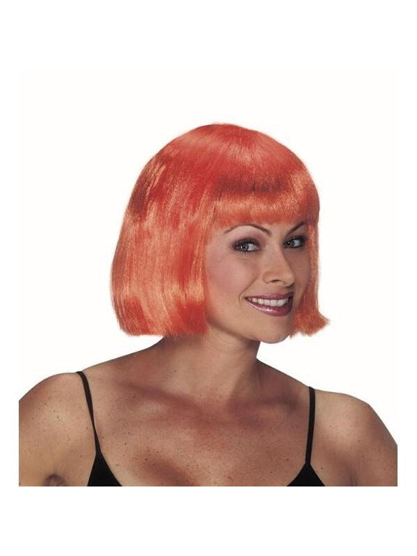 Adult Orange Short Bob Wig by Masquerade