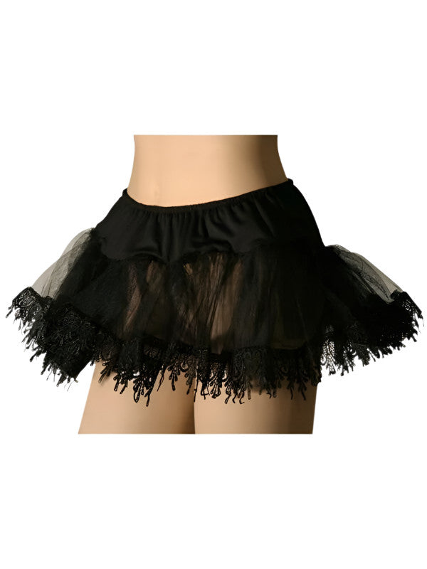 Adult Black Teardrop Lace Petticoat by Masquerade