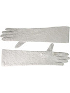 Adult White Opera Length Stretch Lace Gloves by Masquerade