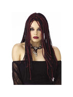 Twisted Long Burgundy & Black Wig by Masquerade