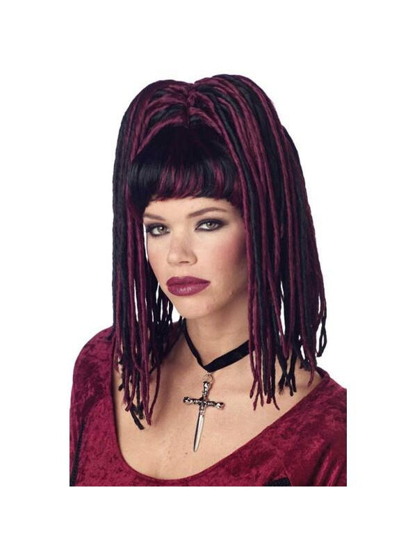 Black & Burgundy Demonika Wig by Masquerade
