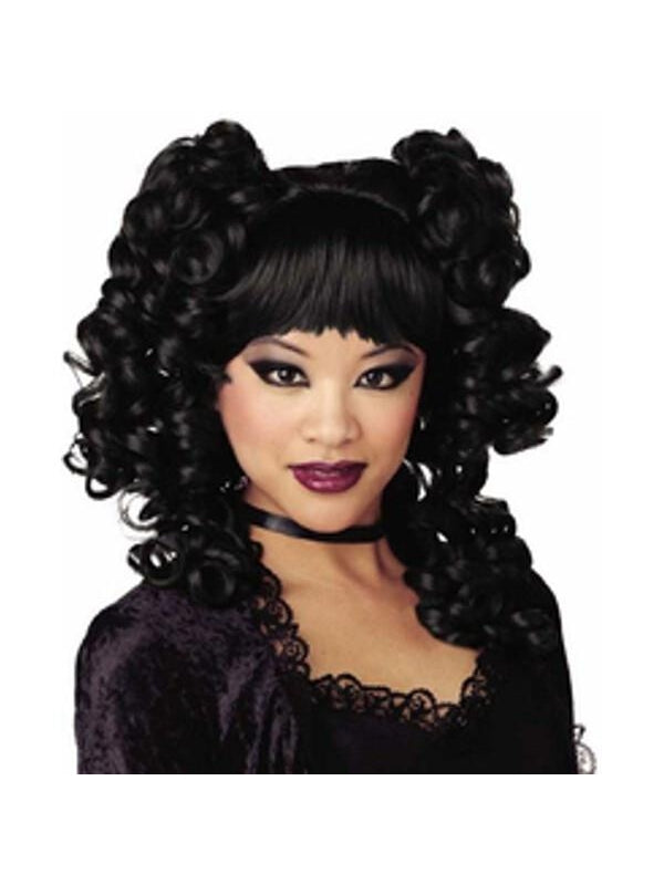 Black Goth Curls Wig by Masquerade