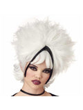 Chunky White & Black Gothic Streaked Wig by Masquerade