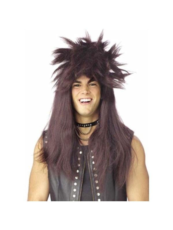 Brown Punk Mullet Wig by Masquerade