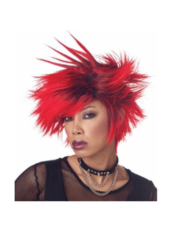 Women's Black & Red Spiked Wig by Masquerade