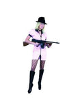 Adult White Sexy Gangster Girl Costume by Masquerade