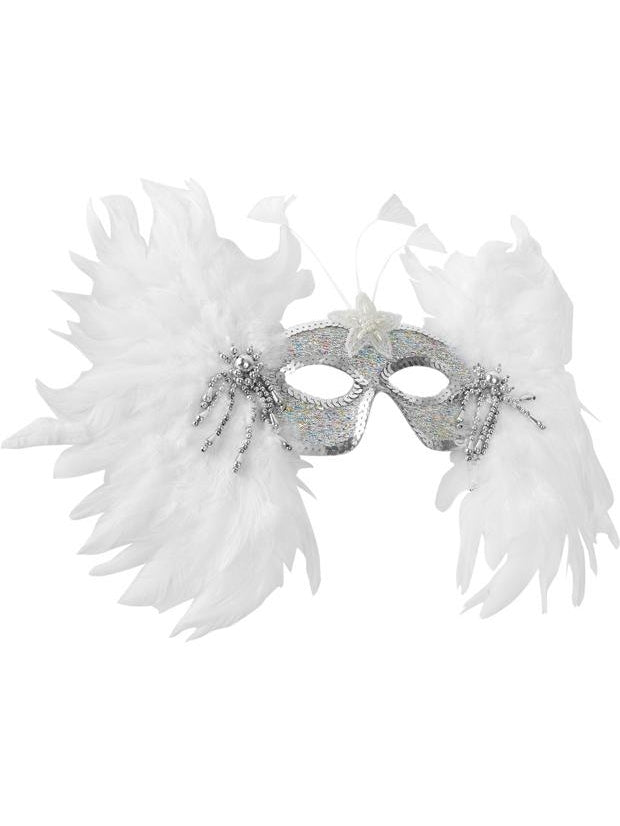 Snowflake Feather Eye Mask by Masquerade