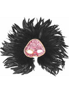Adult Black Wicked Feather Eye Mask by Masquerade