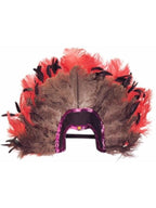 Adult Red & Black Feather Headpiece by Masquerade