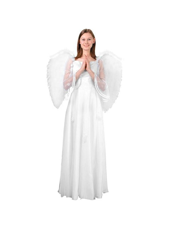 Adult Large White Feather Angel Wings by Masquerade