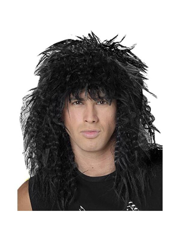 Black 80's Hair Band Wig by Masquerade