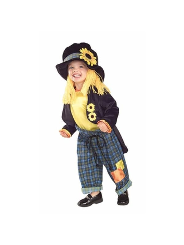 Toddler Scarecrow Halloween Costume with Sunflower Hat by Masquerade