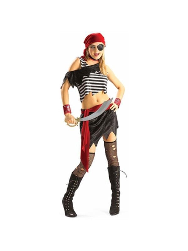 Women's Sexy Ragged Pirate Halloween Costume (Junior Sizes) by Masquerade