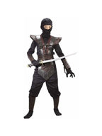 Child Leather Black Ninja Fighter Costume by Masquerade