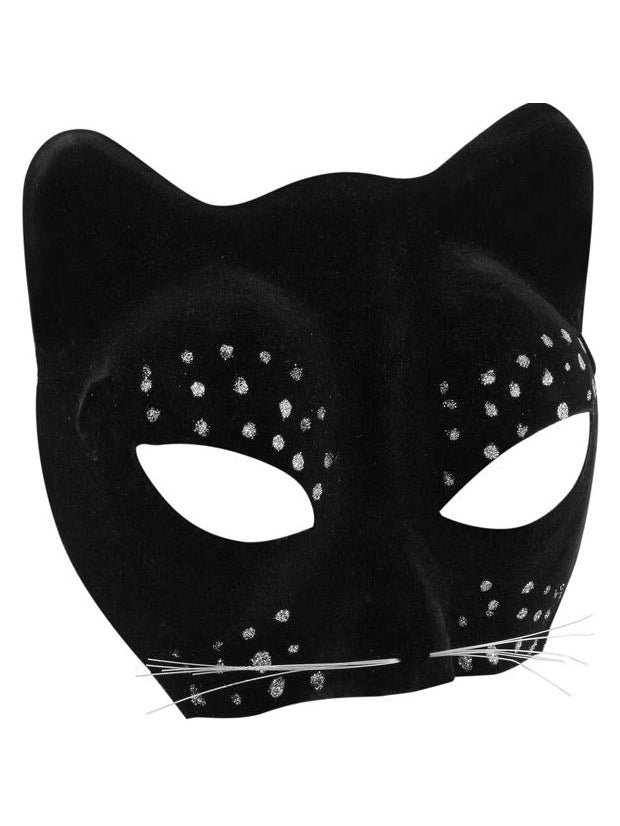 Black Cat Face Mask by Masquerade