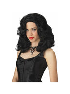 Ladies Black Glamour Girl Costume Wig by Masquerade