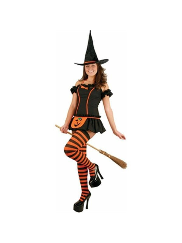 Women's Pumpkin Witch Halloween Costume (Junior Sizes) by Masquerade