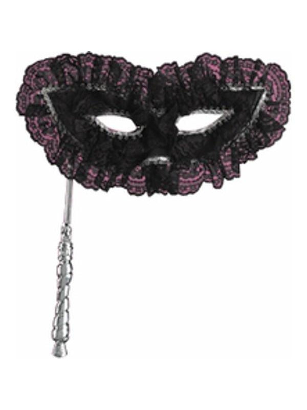 Lace Black Harlequin Eye Mask by Masquerade