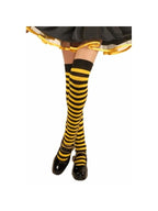 Childs Black & Yellow Stripped Over The Knee Stockings by Masquerade