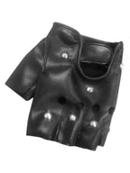 Adult Black Fingerless Studded Gloves by Masquerade