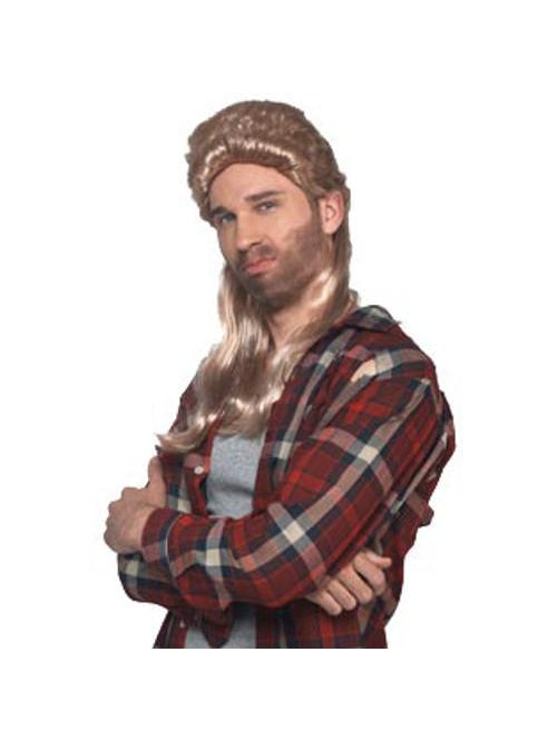 Men's Retro Blonde Mullet Halloween Costume Wig by Masquerade
