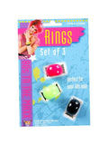 Adult 80's Style Neon Ring Set by Masquerade