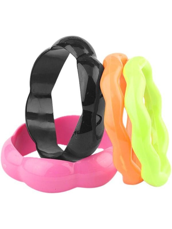 Adult Neon 80's Style Deluxe Bangle Bracelets by Masquerade