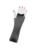 Adult Long 80's Style Black Neon Fishnet Gloves by Masquerade