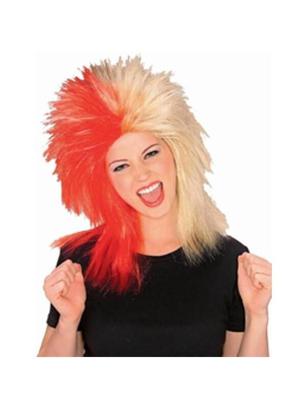 Sports Fan Red and Gold Wig by Masquerade