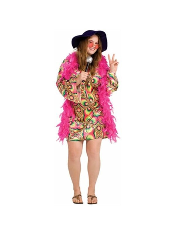 Adult Plus Size Psychedelic Dress Costume by Masquerade