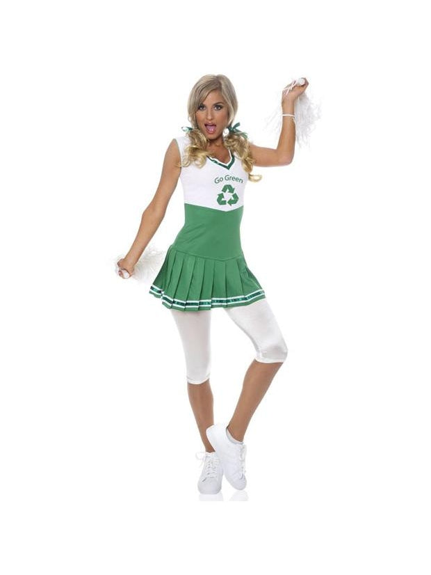 Women's Go Green Recycle Cheerleader Costume by Masquerade