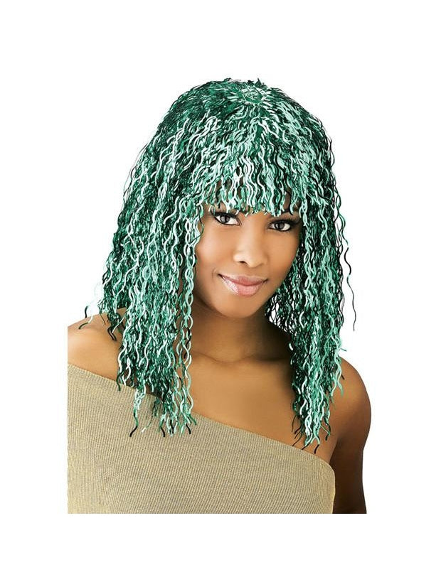 Green Tinsel Wig by Masquerade