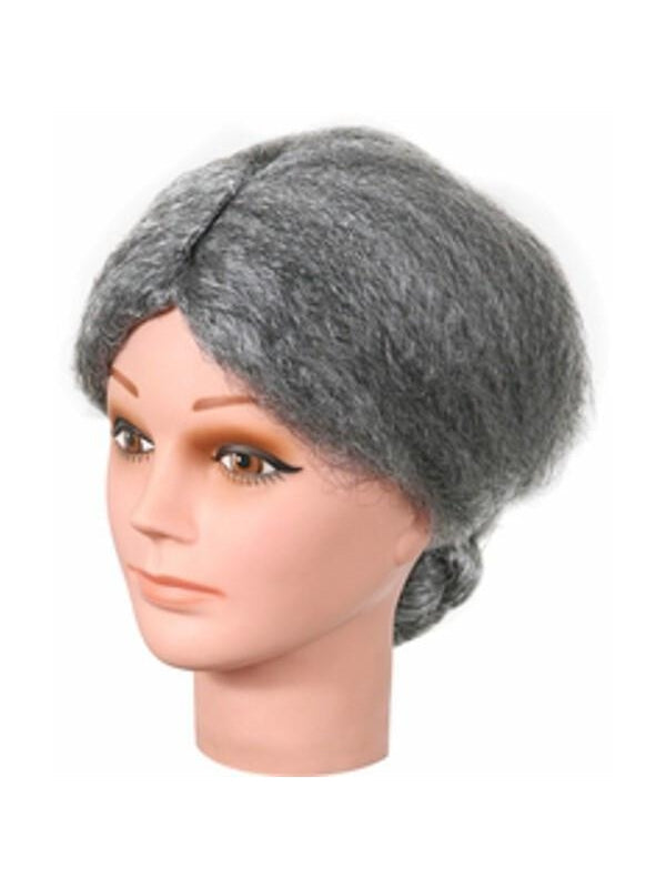 Old Lady Grey Bun Wig by Masquerade