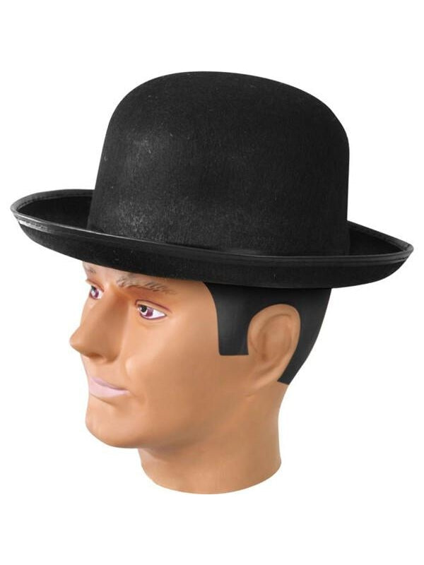 Adult Felt Black Derby Hat by Masquerade
