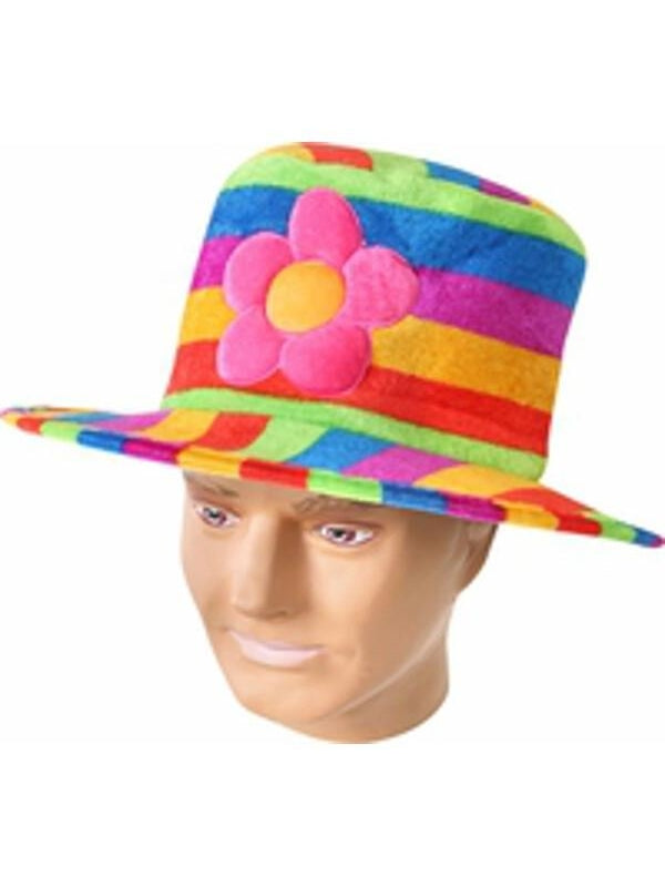 Adult Rainbow Pride Hat With Flower by Masquerade