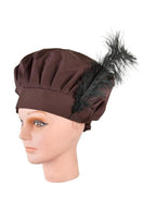 Womans Brown Hat With Feather by Masquerade