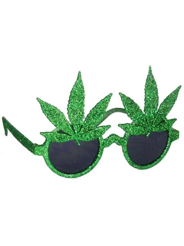 Glitter Pot Leaf Glasses by Masquerade