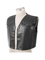 Black Faux Leather Biker Vest, Standard Size by Masquerade