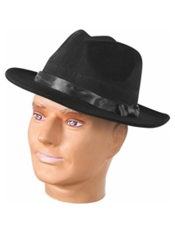 Adult Black Fedora Hat by Masquerade