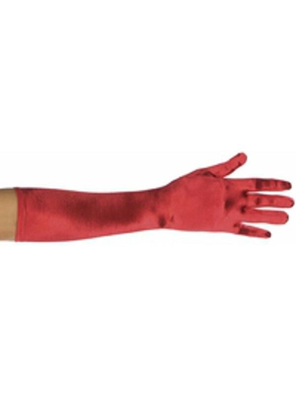 Adult Red Elbow Length Opera Gloves by Masquerade